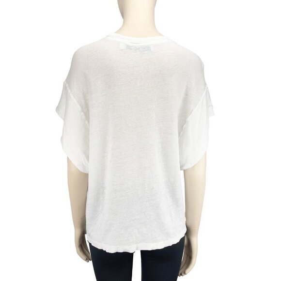 IRO Spring Drop Shoulder Oversized Semi-sheer Crewneck Cotton Blend T-Shirt XS/S - Picture 3 of 6